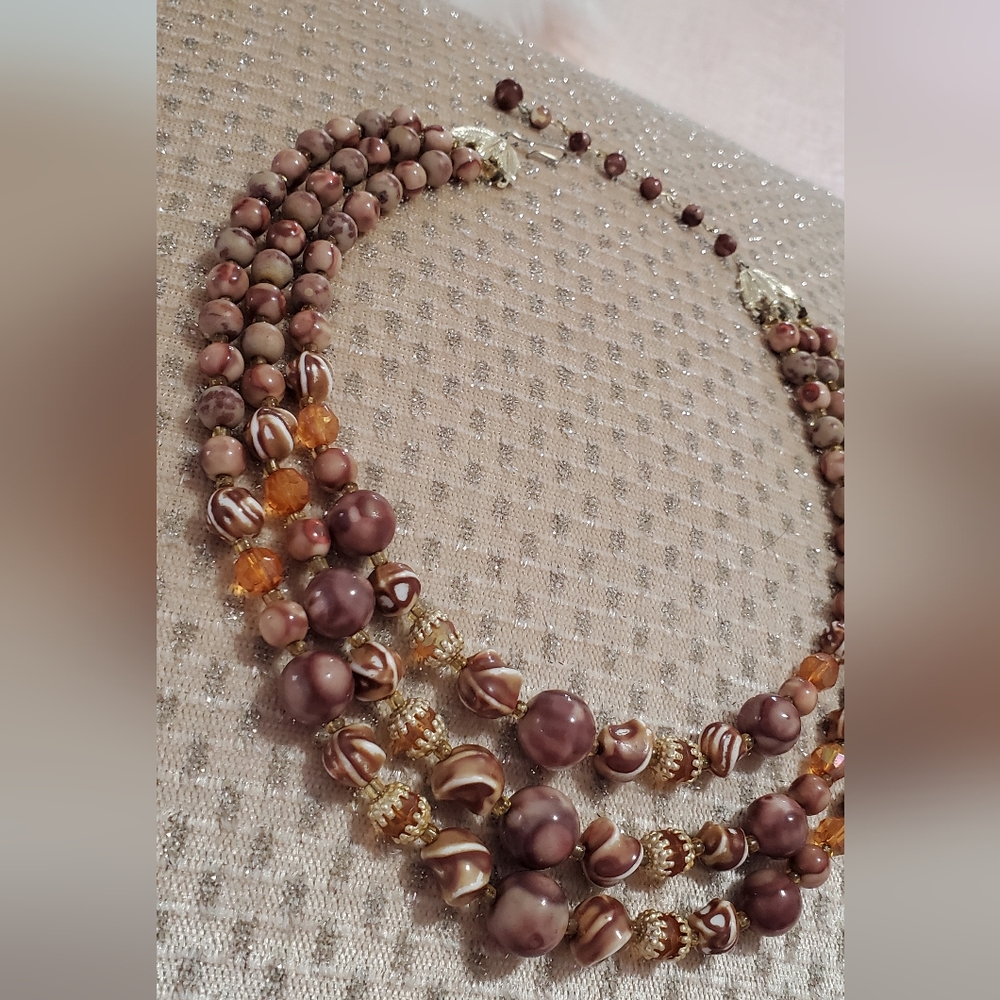 Vintage three strand necklace